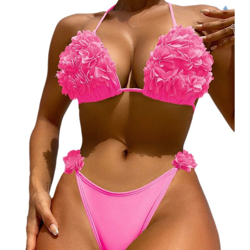 Damen Triangel-Bikini mit floralen Applikationen Drune