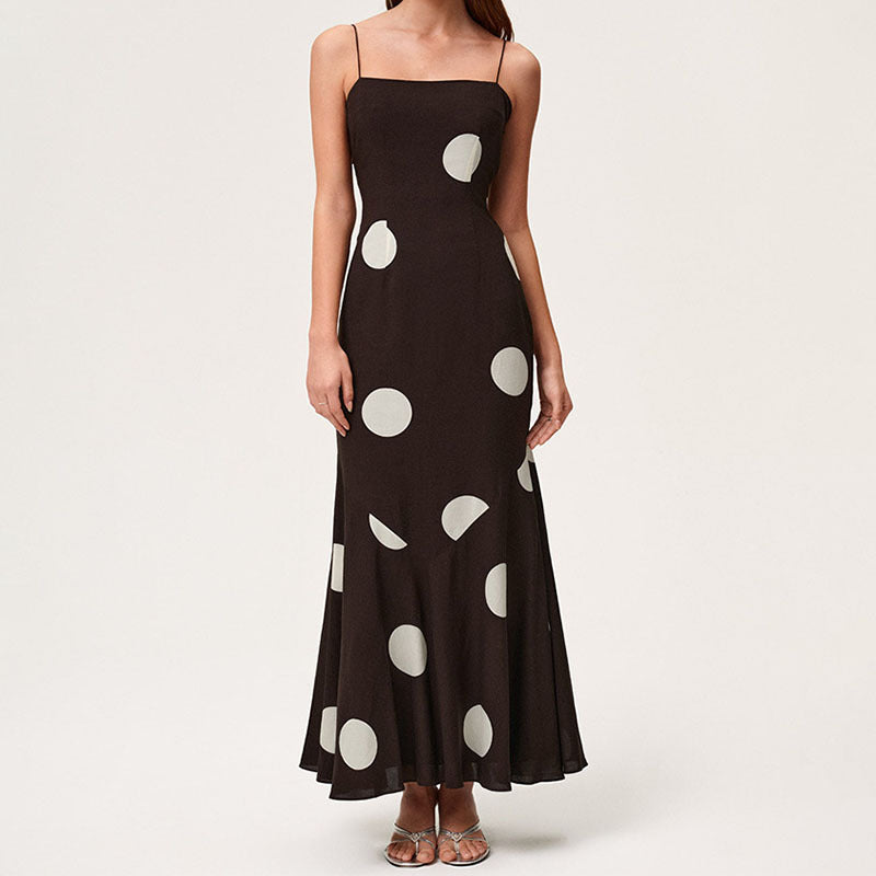 Damen Maxikleid mit elegantem Polka-Dot-Muster Drune