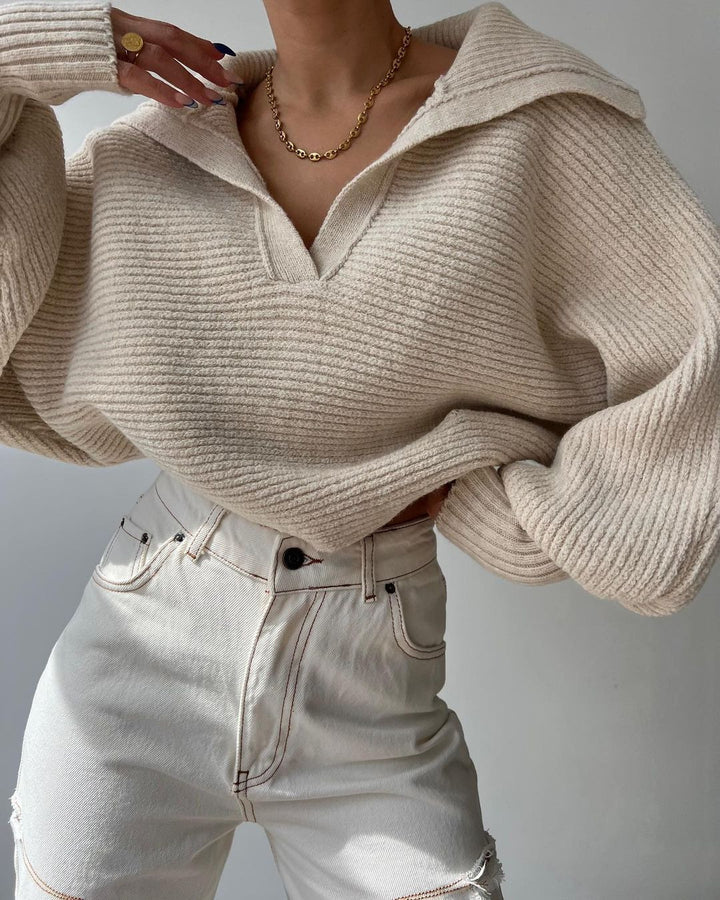 Damen Oversized Strickpullover Drune