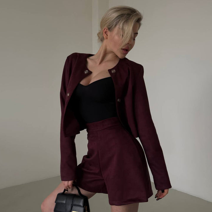 Damen Blazer mit elegantem Schnitt und praktischen Druckknopfdetails Drune