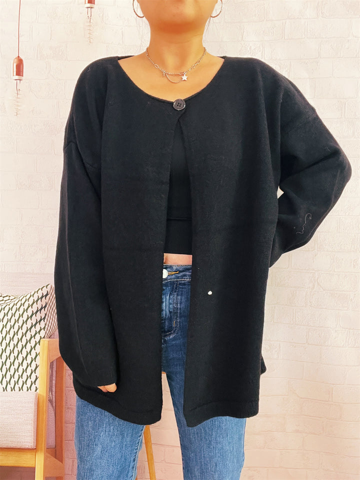 Damen lässiger Strickcardigan mit offenem Schnitt und weichen Materialien Drune