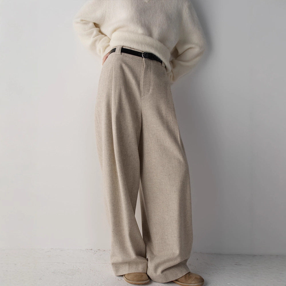 Damen elegante und weit geschnittene Stoffhose Drune