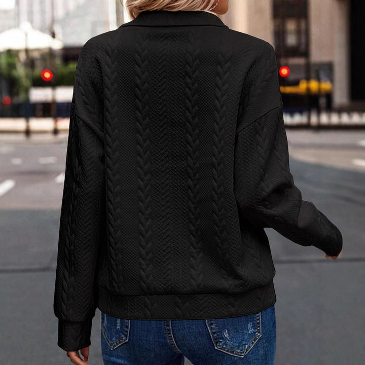 Damen Strickpullover mit hohem Kragen und Reißverschluss Drune
