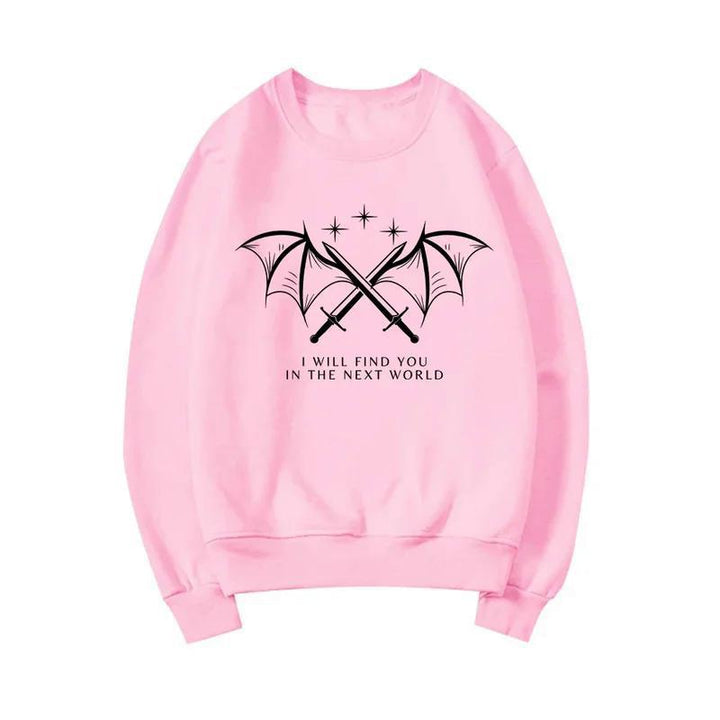 Damen Sweatshirt mit künstlerischem Grafikdesign und inspirierendem Schriftzug Drune