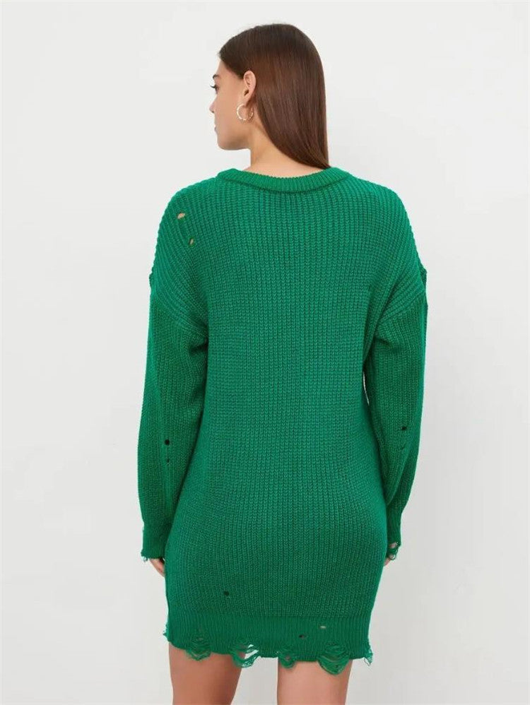 Damen modischer oversized Pullover mit lässigem Strukturmuster Drune