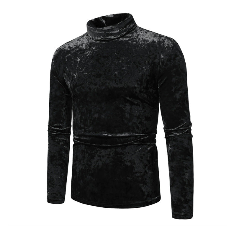 Herren eleganter Rollkragenpullover aus Samt Drune