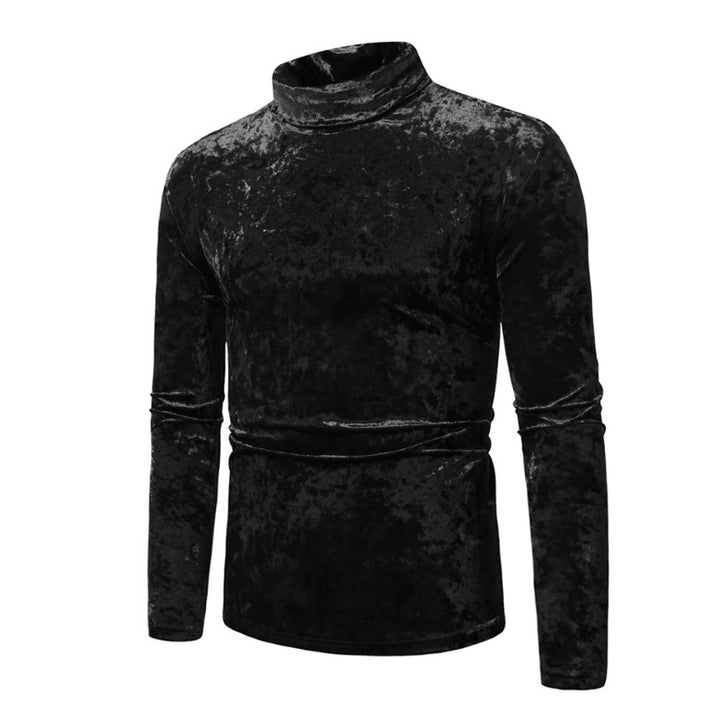 Herren eleganter Rollkragenpullover aus Samt Drune