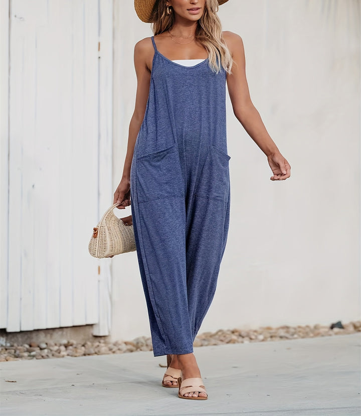 Damen Bequemer Strampelanzug mit Taschen Drune