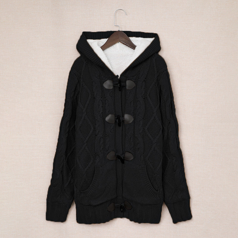 Damen Strickjacke mit hohem Kragen und bequemen Knopfdetails Drune