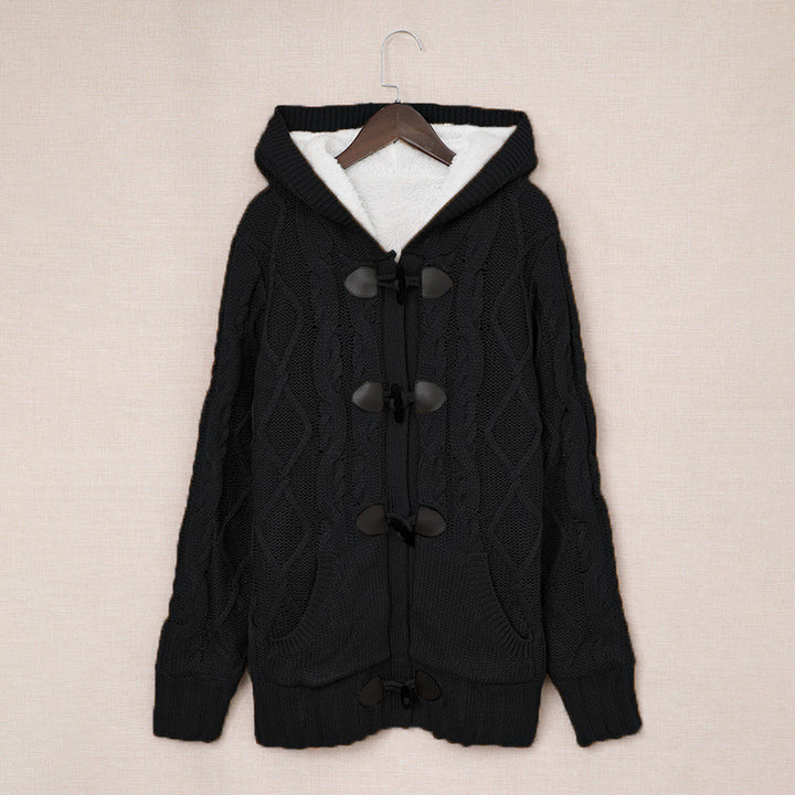 Damen Strickjacke mit hohem Kragen und bequemen Knopfdetails Drune