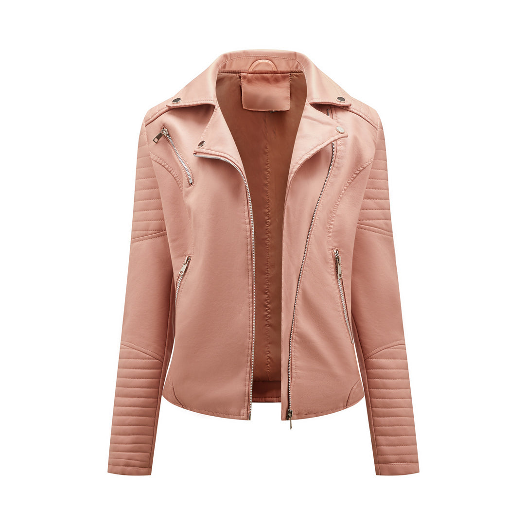 Damen Bikerjacke mit modischen Steppdetails und asymmetrischem Reißverschluss Drune