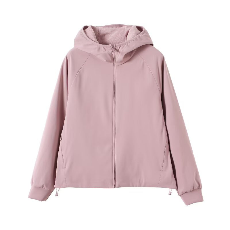Damen fürdiferente Fleecejacke mit Kapuze Drune