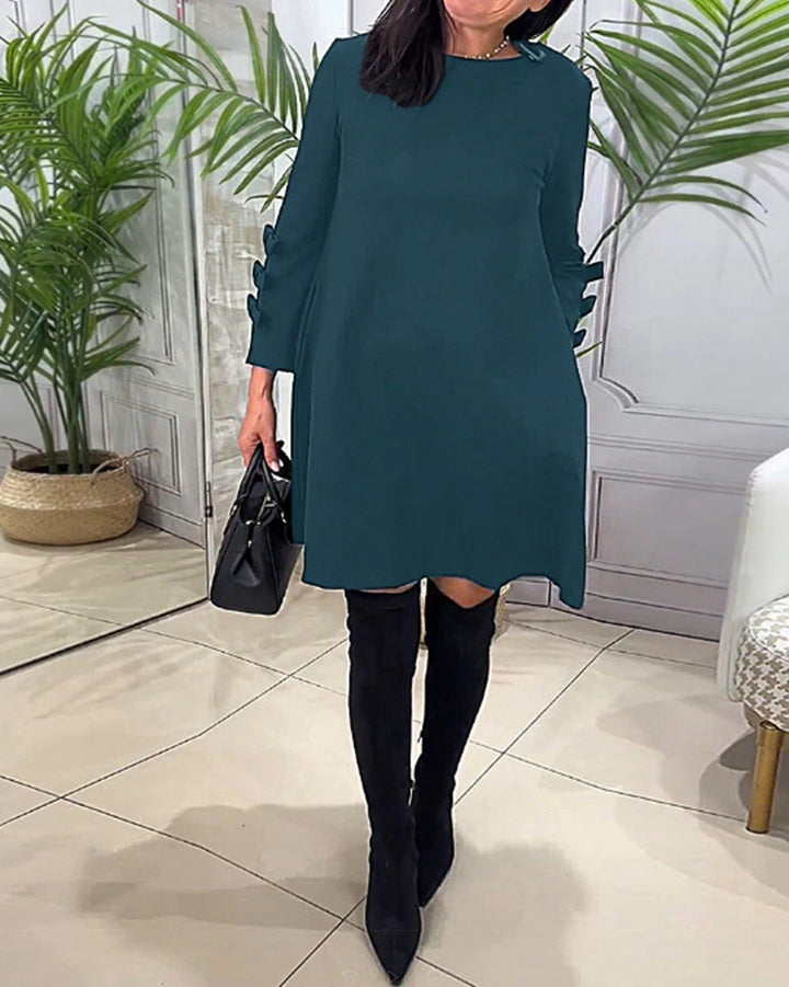 Damen elegantes Kleid mit dekorativen Rüschendetails Drune
