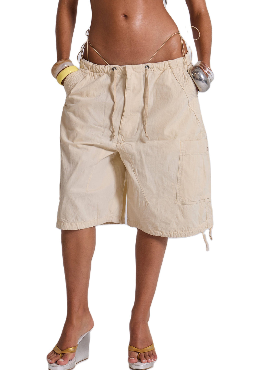 Damen lässige kurze Cargo-Shorts mit verstellbarem Bund und praktischen Taschen Drune
