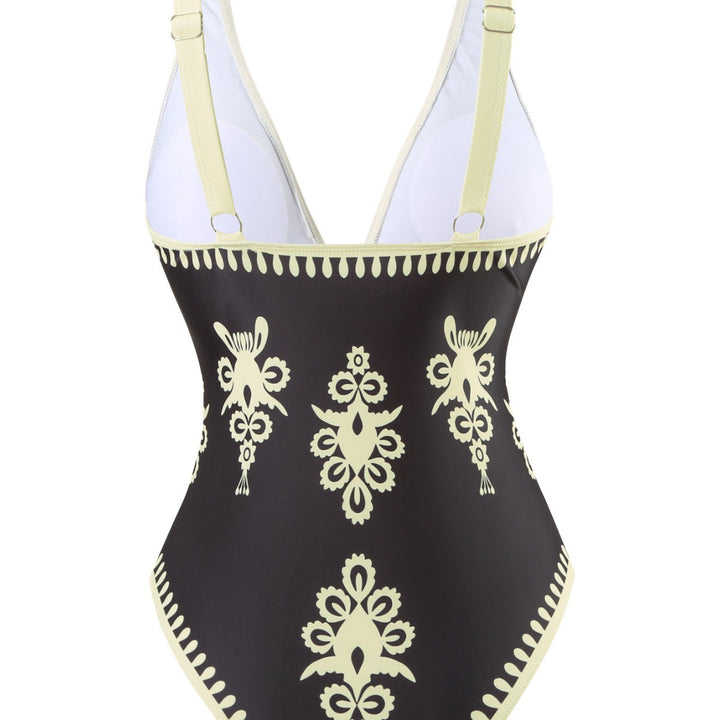Damen Einteiler Badeanzug mit elegantem Wickelrock Drune