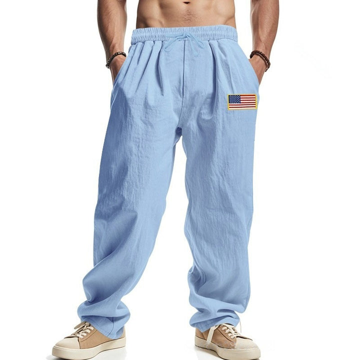 Herren lässige Freizeit-Hose mit verstellbarem Bund und amerikanischem Patch Drune