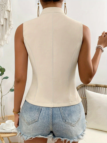 Drune | Ärmelloses Blazer Top Mit Knöpfen Für Damen