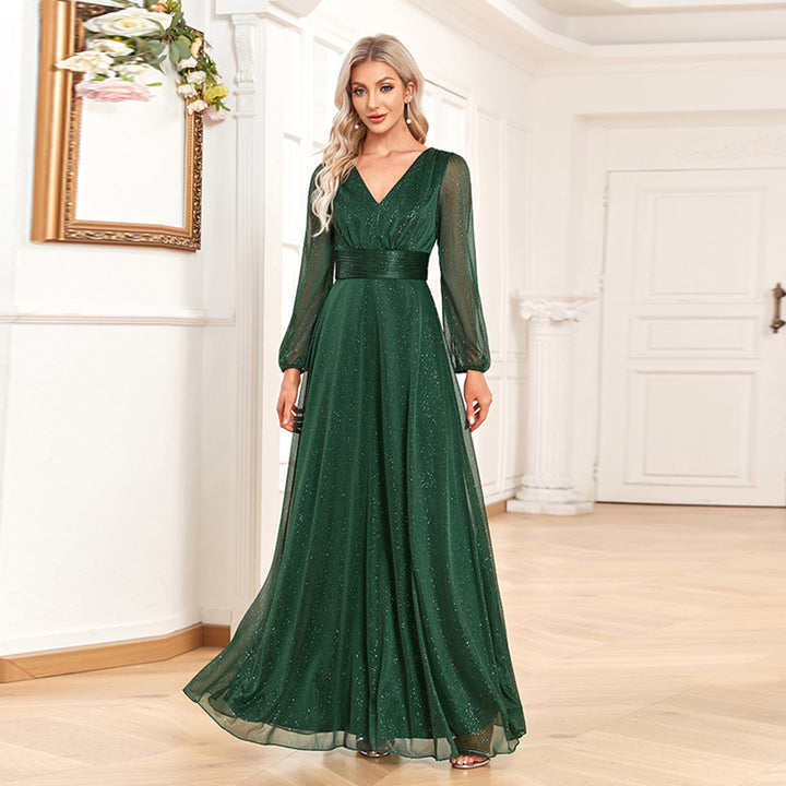 Drune | Cocktail Abendkleid Kor Kostüme Plus Size Lang Gastgeber Solo Grünes Kleid