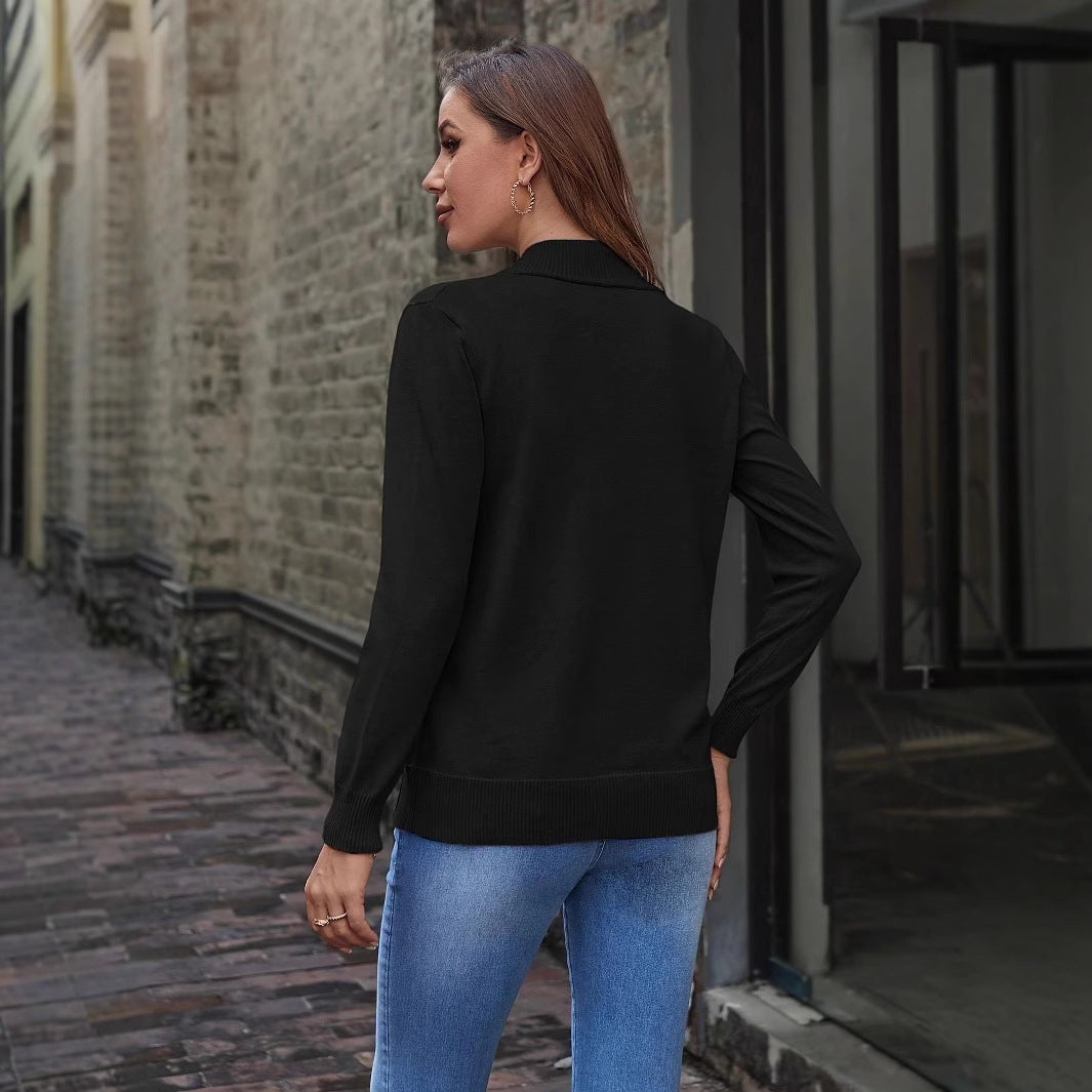 Damen lässige Strickjacke mit offenem Schnitt und feinen Rippdetails Drune