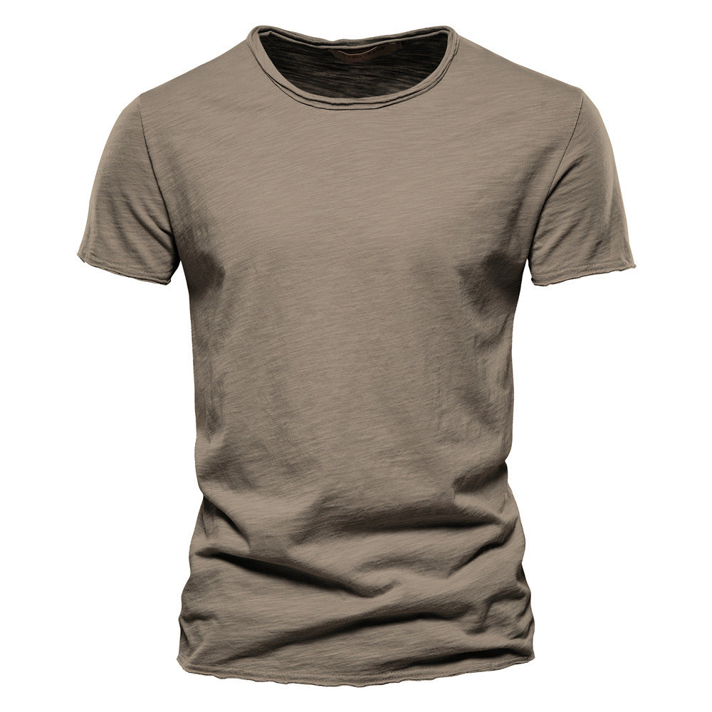 Herren nan leichtes Baumwolljersey Kurzarmshirt mit V-Ausschnitt und schmaler Passform Drune