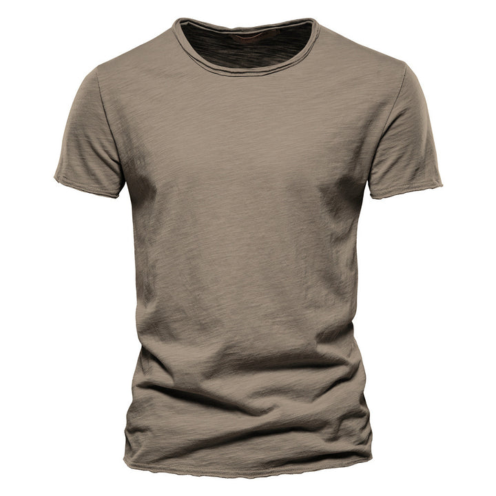 Herren nan leichtes Baumwolljersey Kurzarmshirt mit V-Ausschnitt und schmaler Passform Drune