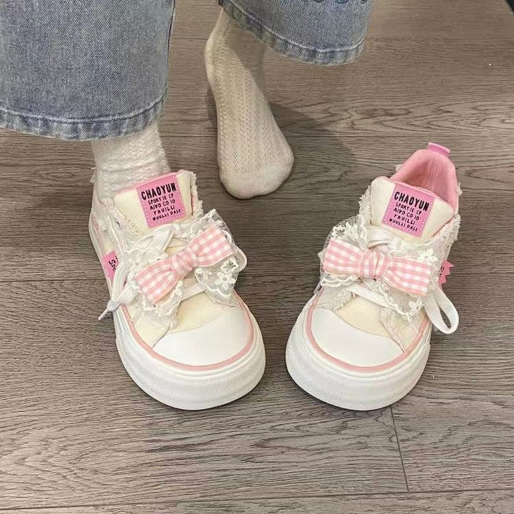 Damen Sneaker mit verspielten Schleifen-Details und rutschfester Sohle Drune