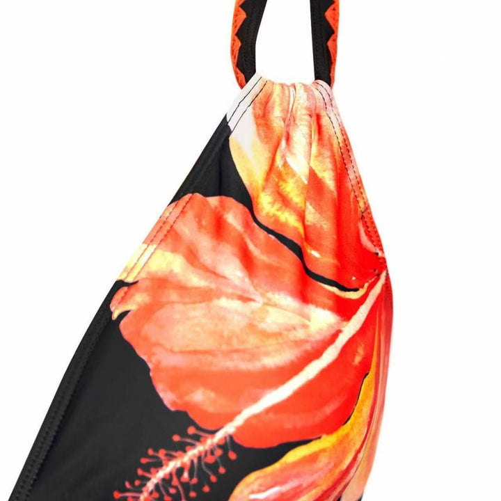 Damen Einteiliger Badeanzug mit floralem Design und geschmackvollem Bindeträgersystem Drune