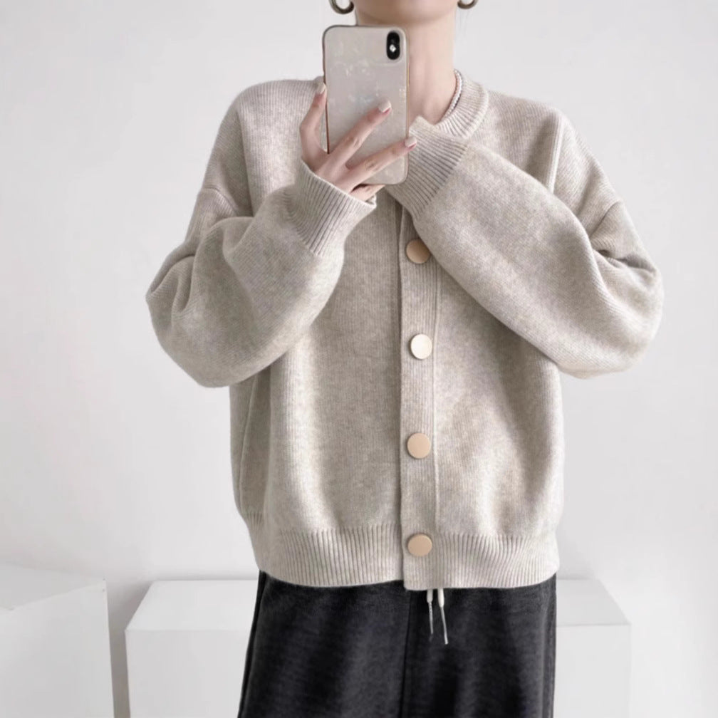 Damen Strickjacke mit komfortablem Schnitt und eleganten Knopfdetails Drune