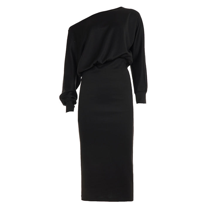Damen nan figurbetontes Midikleid mit Fledermausärmeln und taillierter Passe Drune