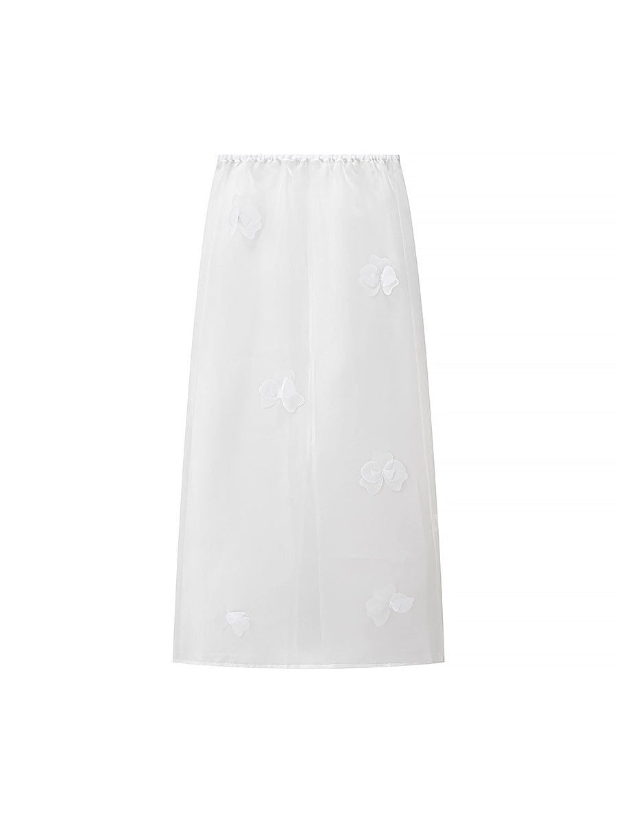 Damen lange transparente Bluse mit floralem Design und seitlichem Schlitz Drune