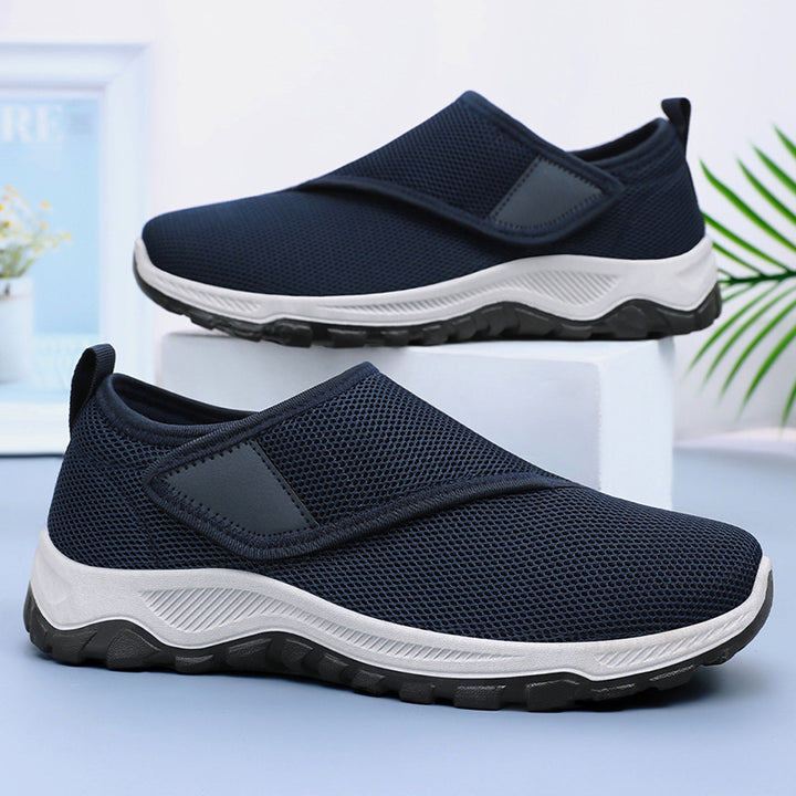 Damen nan atmungsaktive Slip-On Sneaker mit Klettverschluss und gedämpfter EVA-Zwischensohle Drune