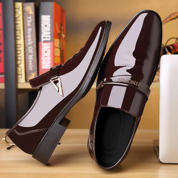 Herren Elegante Patentleder Slipper Drune