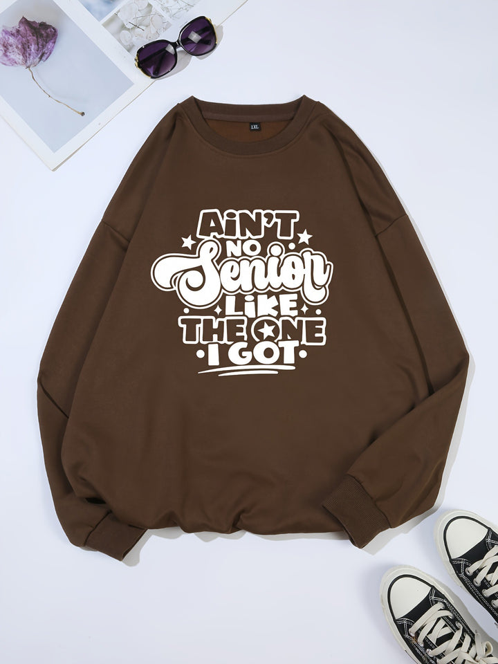 Damen Sweatshirt mit lässigem Spruchdesign Drune