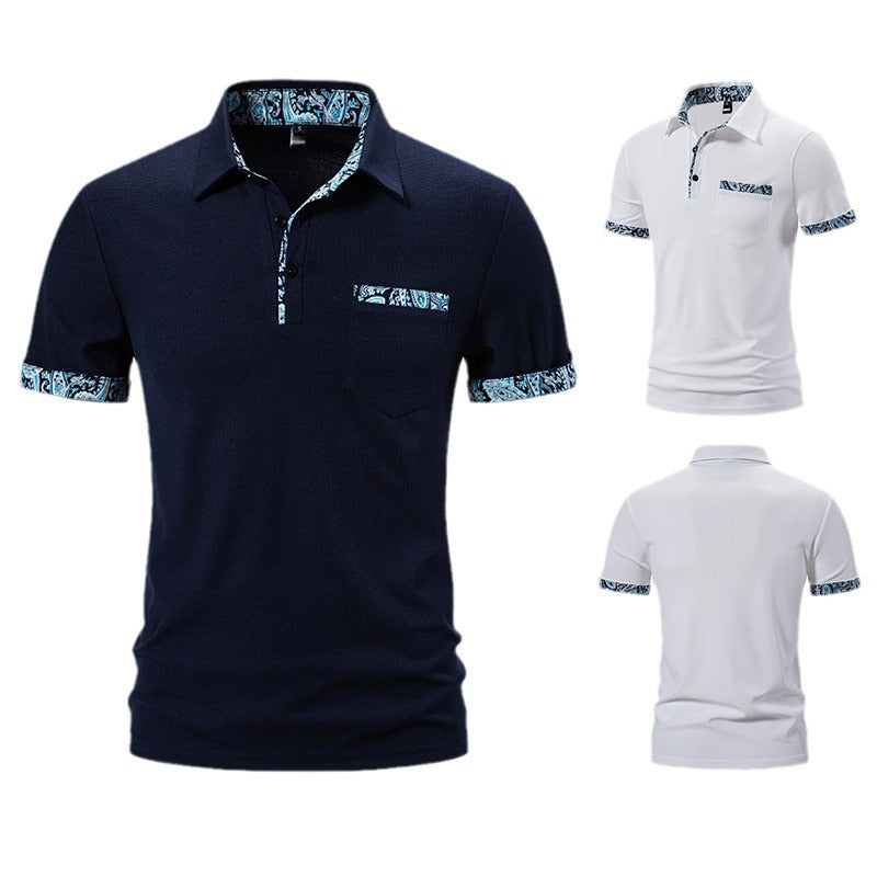 Herren Polohemd mit einzigartigem Kragen-Design und praktischer Brusttasche Drune