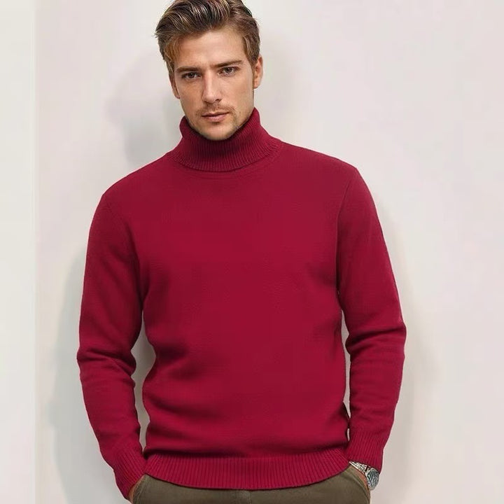 Herren nan feinstrick Rollkragenpullover mit schmaler Silhouette und gerippten Bündchen Drune