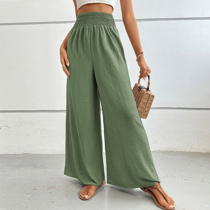 Damen Weit geschnittene Sommerhose mit elastischem Bund Drune