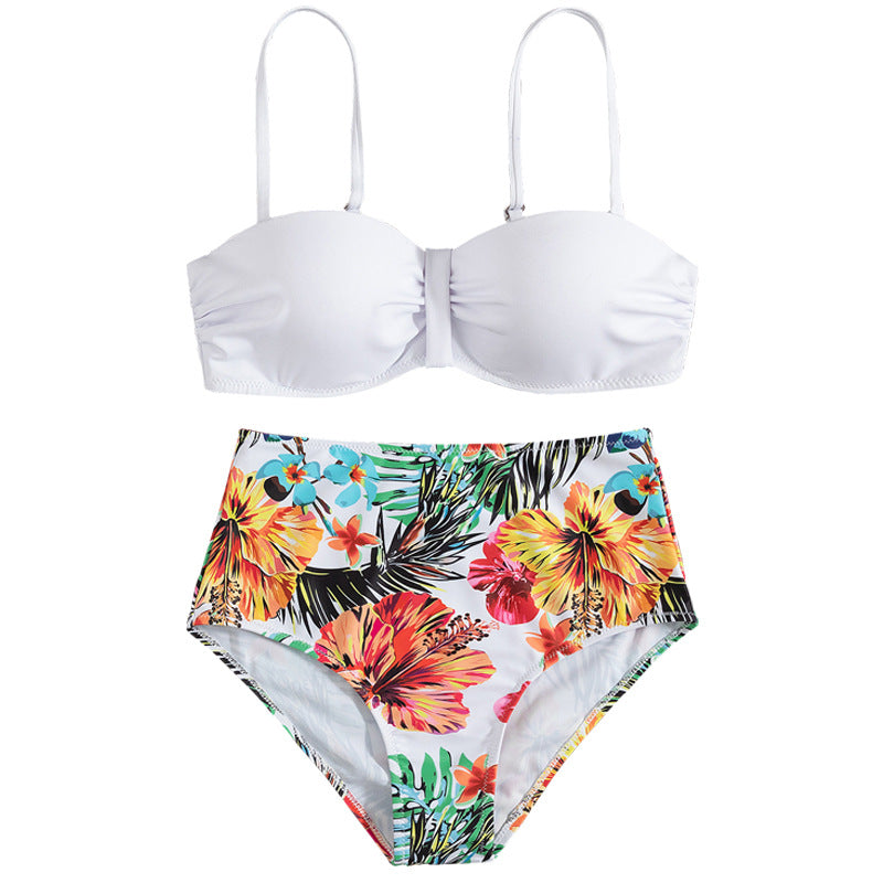 Damen Hoch taillierter Bikini mit eleganter Raffung Drune