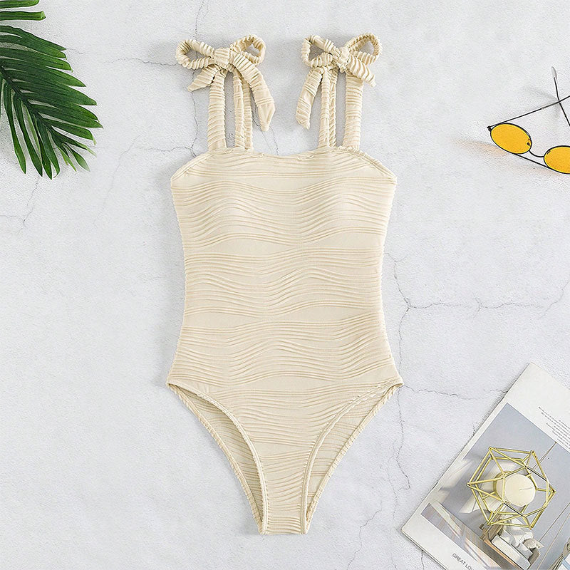 Damen Einteiliger Badeanzug mit eleganter Rüschendetail Drune