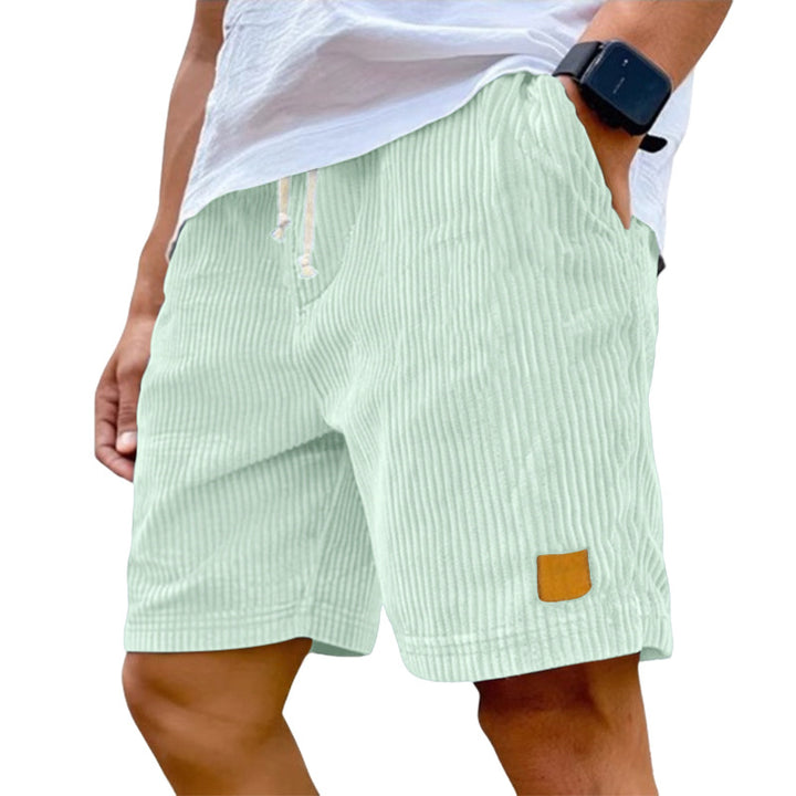 Herren nan Feincord-Shorts mit elastischem Tunnelzugbund, Kordelzug und tiefen Eingrifftaschen Drune