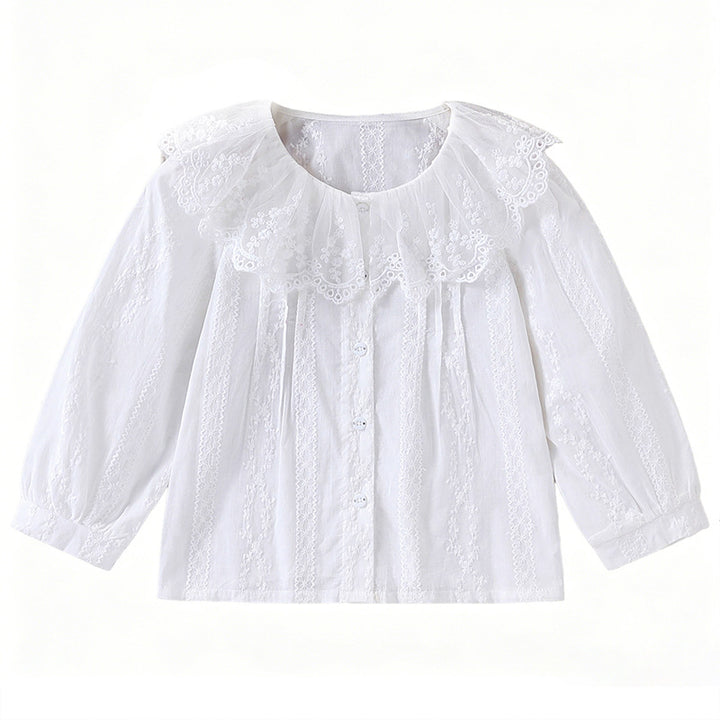 Mädchen Bluse mit romantischem Spitzenkragen und filigranem Design Drune