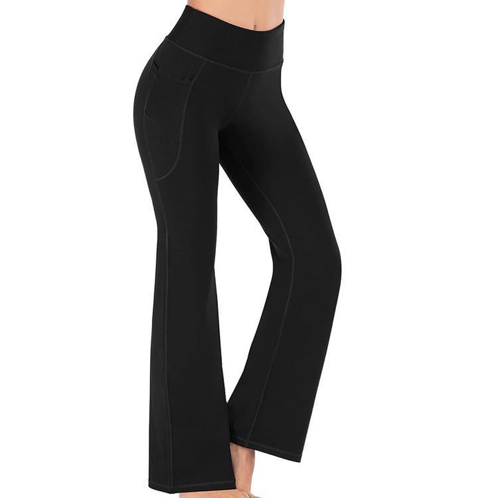 Damen Hochtaillierte Bootcut-Yoga-Hose mit praktischen Taschen Drune