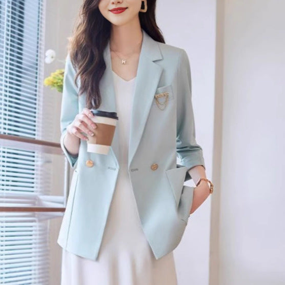 Damen modischer Blazer mit eleganten Knopfdetails Drune