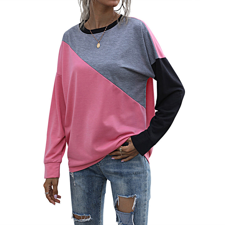 Damen modisches Sweatshirt mit kontrastierenden Farbblöcken Drune