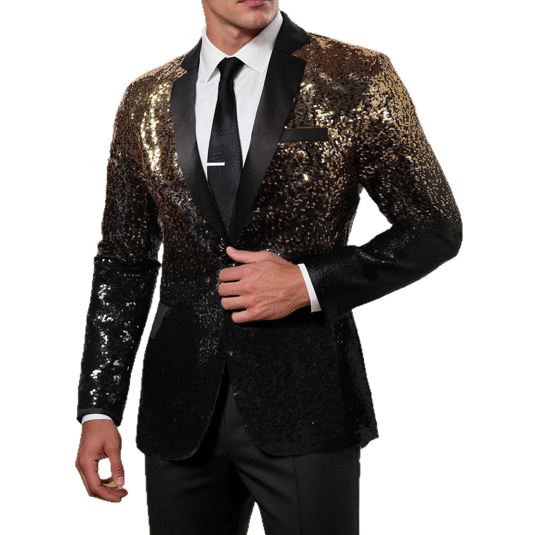 Herren glamouröser Pailletten Blazer Drune
