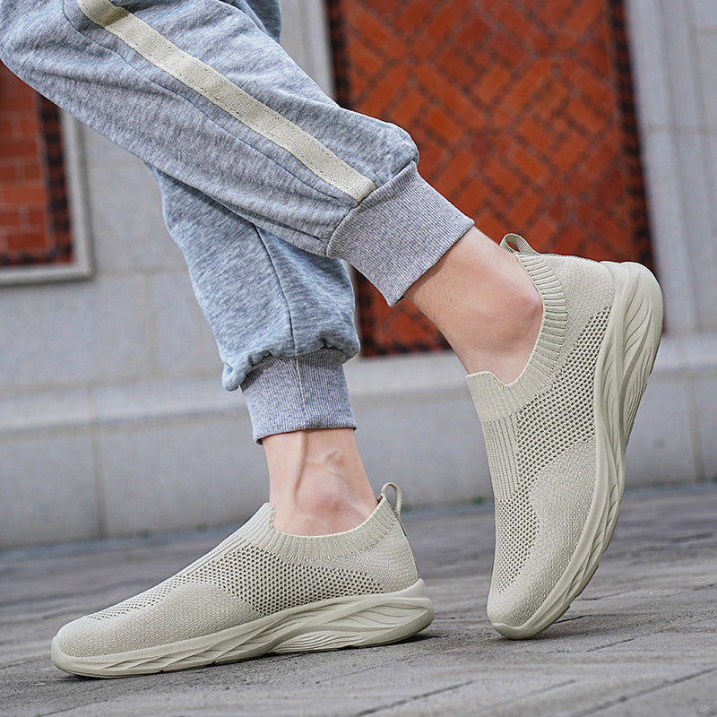 Unisex nan elastischer Strick-Schlupfschuh mit ergonomischer Dämpfungssohle und Fersenlasche Drune