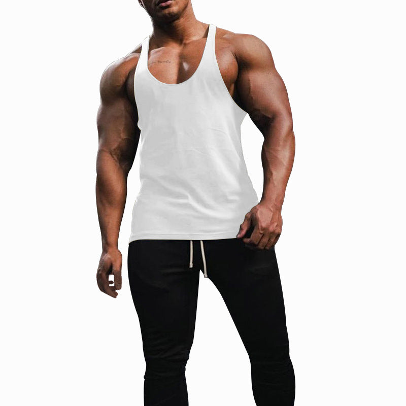 Herren nan athletisches Tanktop mit tiefem Armausschnitt und schmalen Trägern am Rücken aus Baumwollstretch Drune