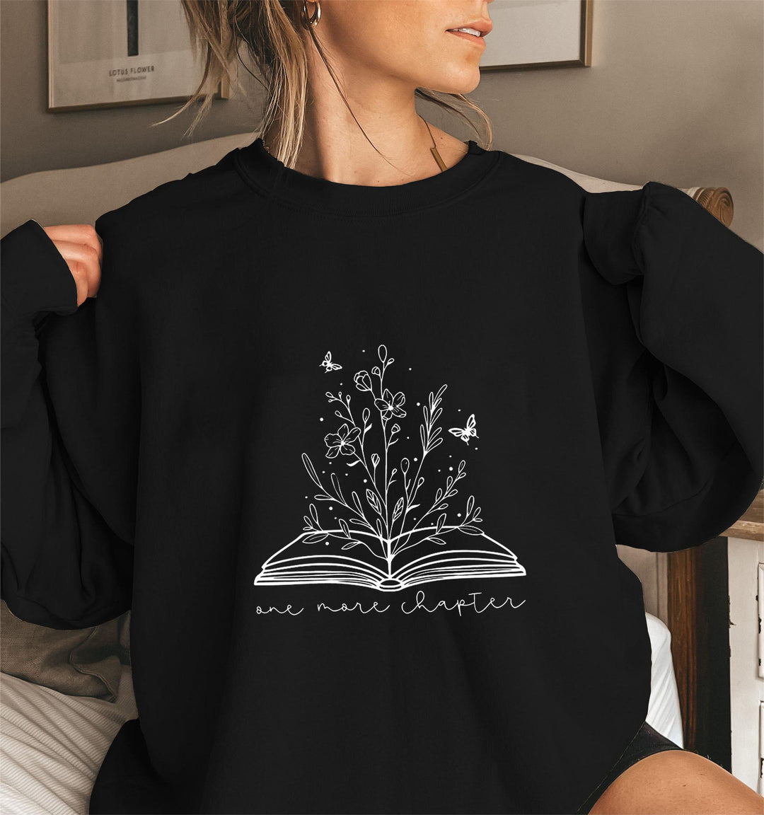 Damen Sweatshirt mit elegantem Blumendesign und inspirierendem Aufdruck Drune