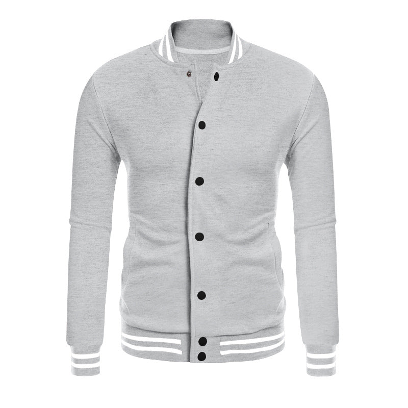 Herren nan College-Bomberjacke im Varsity-Stil mit Druckknopfleiste und gerippten Bündchen Drune