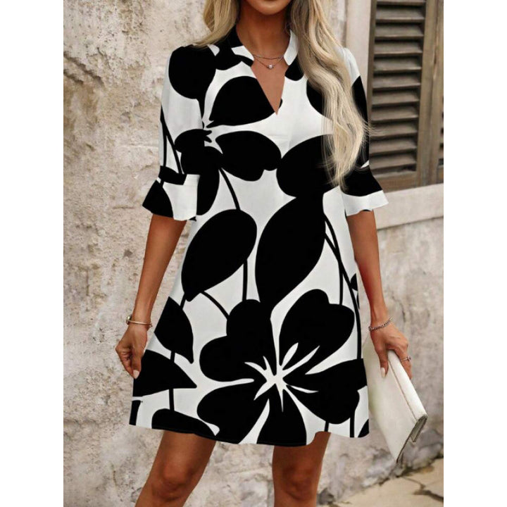 Damen Sommerkleid mit modischem Floral-Design Drune