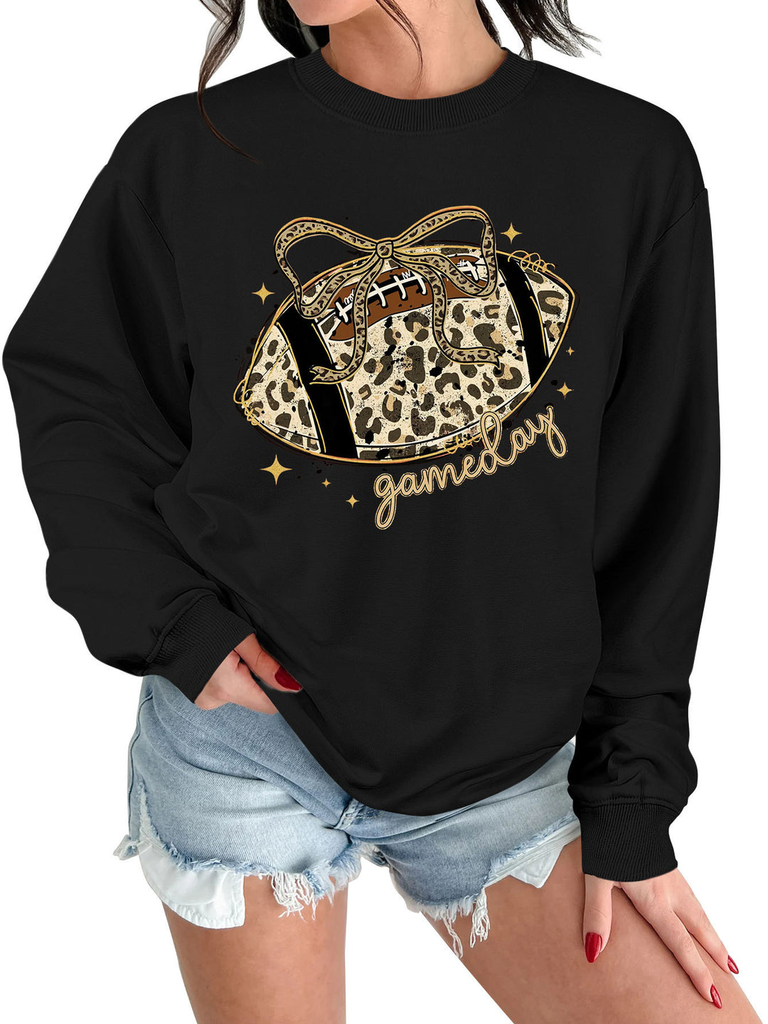 Damen Sweatshirt mit aufregendem Sportmotiv und lässigem Schnitt Drune